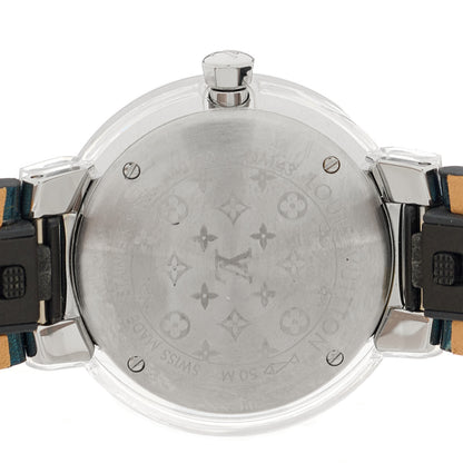 Louis Vuitton Stainless Steel Vernis Diamond 28mm Tambour Slim Quartz Watch 4 of 5