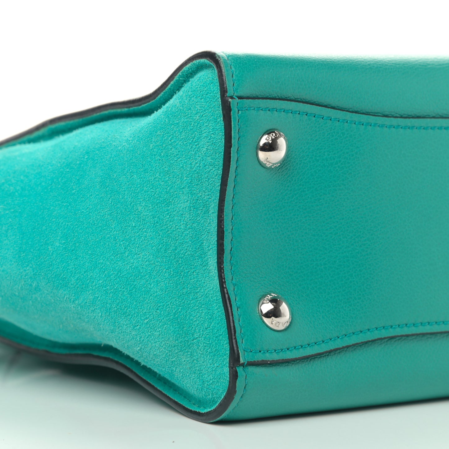 Glace Calf Scamosciato Suede Mini Twin Pocket Tote Giada