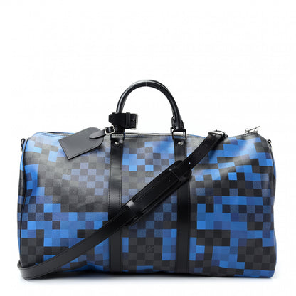 Louis Vuitton Damier Graphite Pixel Keepall Bandouliere 50 Blue 1 of 8