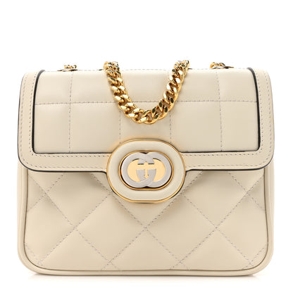 Gucci Calfskin Quilted Small Deco Shoulder Bag Mystic White 1 of 14
