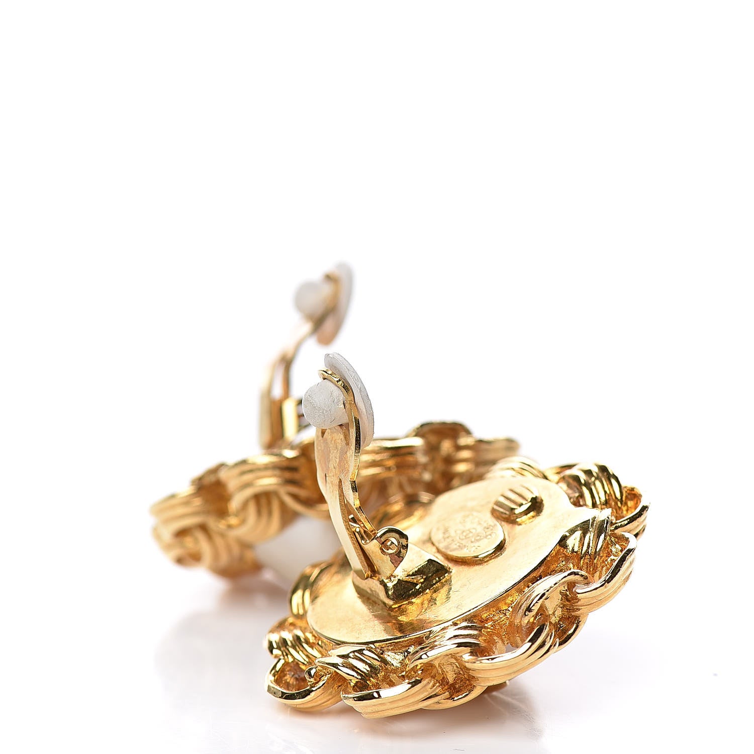 Chanel Pearl CC Clip On Earrings Gold 3 of 7