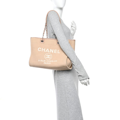 Chanel Mixed Fibers Small Deauville Tote Beige 2 of 11
