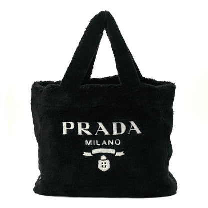 Prada Terry Cloth Tote Bag Black White 1 of 11