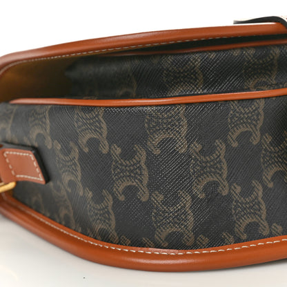 Celine Triomphe Canvas Medium Folco Bag Tan 8 of 9