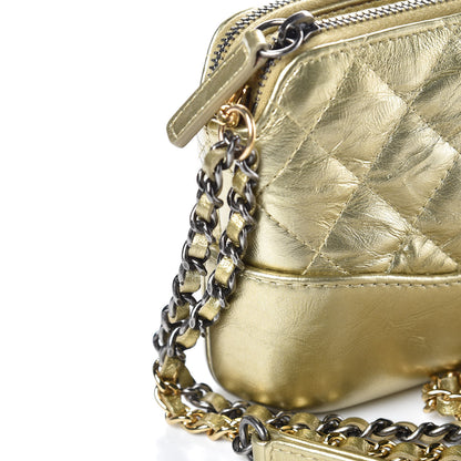 Chanel Metallic Aged Calfskin Quilted Small Gabrielle Clutch With Chain Gold 13 of 13