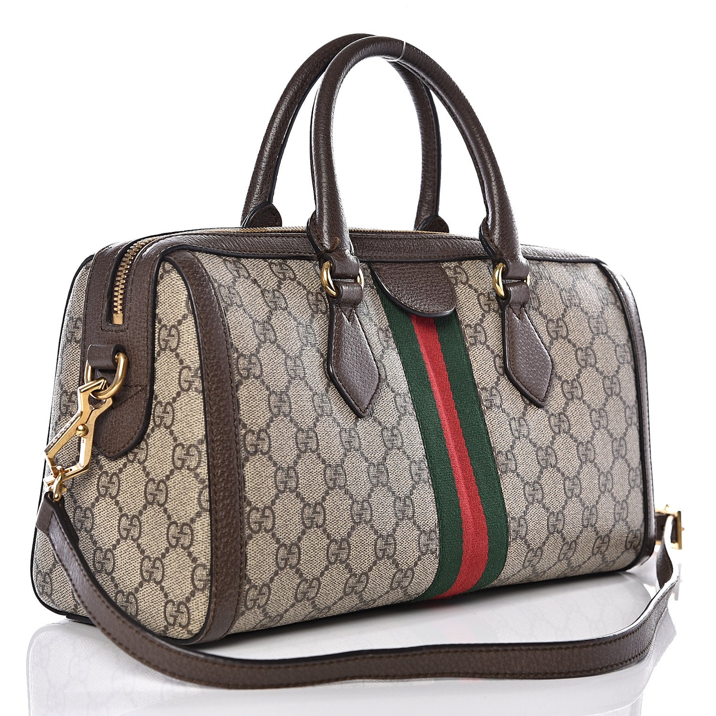 GG Supreme Monogram Web Medium Ophidia Boston Brown