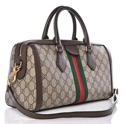 Gucci GG Supreme Monogram Web Medium Ophidia Boston Brown 2 of 11