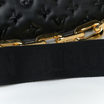 Louis Vuitton Lambskin Embossed Monogram Coussin MM Black 10 of 11