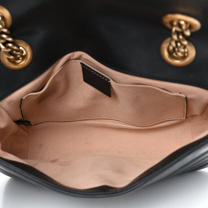 Gucci Calfskin Matelasse Mini GG Marmont Shoulder Bag Black 5 of 9