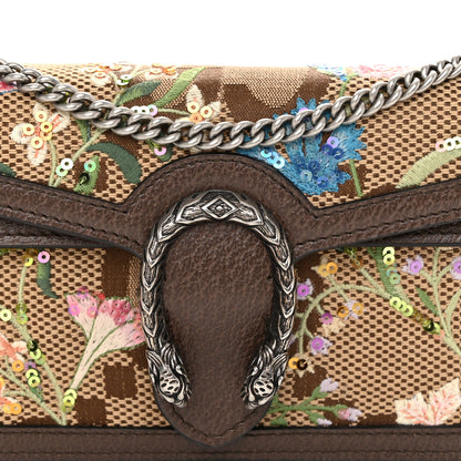 Gucci Monogram Jumbo GG Textured Dollar Calfskin Embroidered Super Mini Dionysus Shoulder Bag Camel Ebony New Acero Multicolor 7 of 9