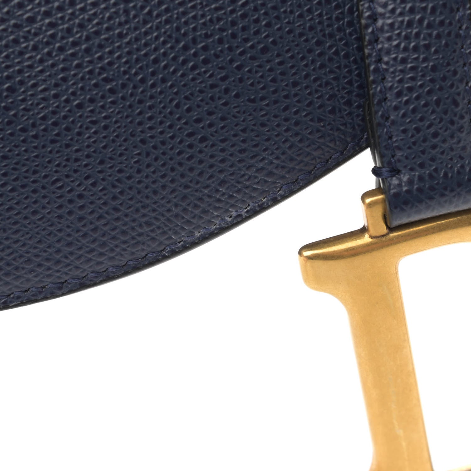 Christian Dior Grained Calfskin Saddle Bag Navy 10 of 13