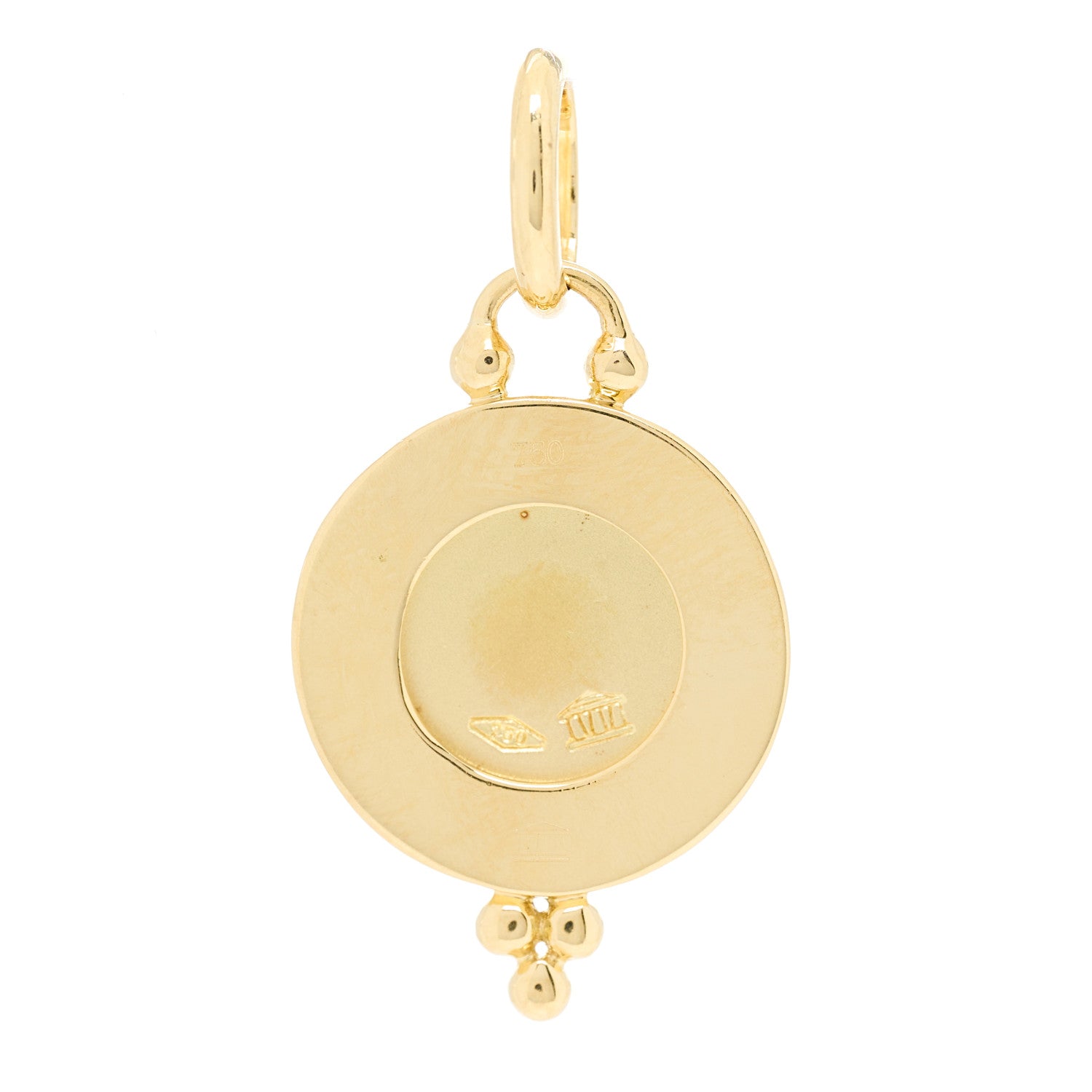 Temple St. Clair 18K Yellow Gold Diamond 10mm Pave Angel Pendant 3 of 4