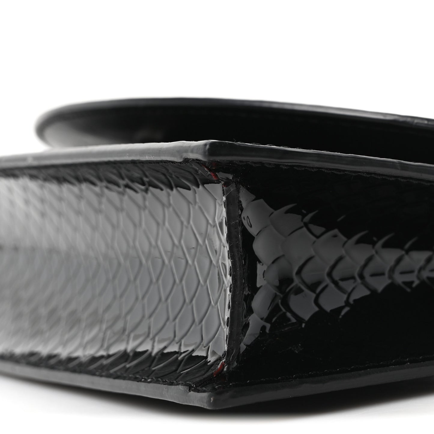 Jurassic Snakeskin Embossed Loubi54 Crossbody Clutch Black