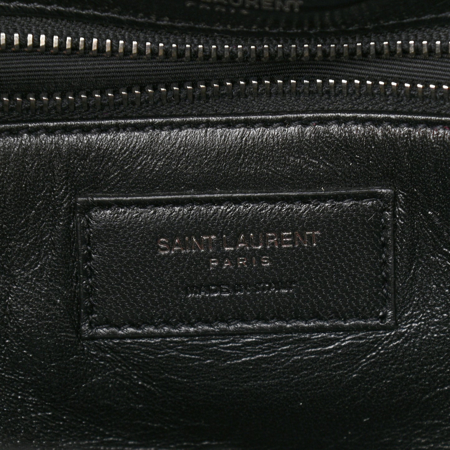 Crinkled Calfskin Shearling Monogram Medium Niki Chain Satchel Black