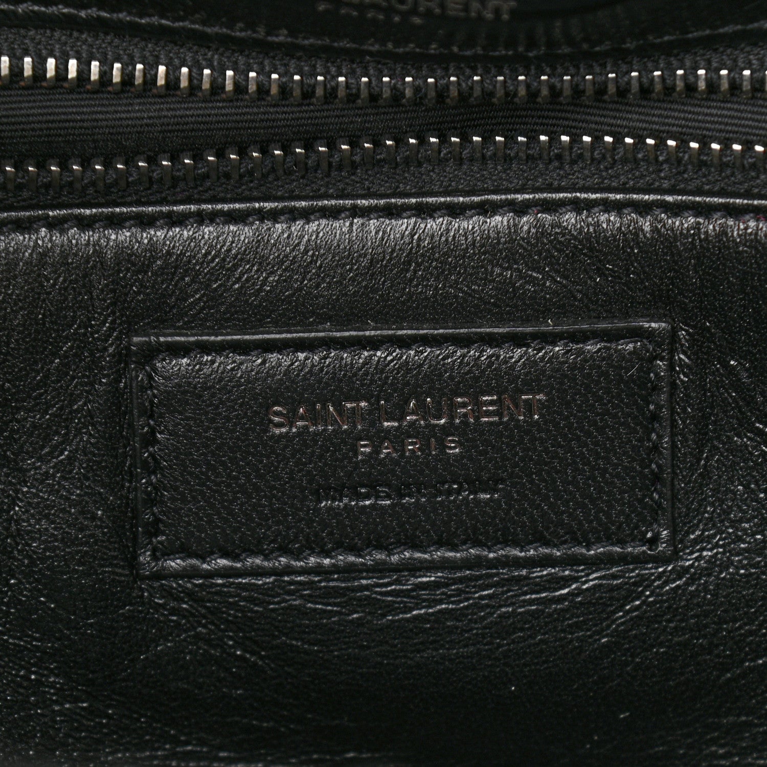 Saint Laurent Crinkled Calfskin Shearling Monogram Medium Niki Chain Satchel Black 7 of 11