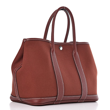 Hermes Toile Buffle Skipper Garden Party 30 TPM Rouge H 3 of 10