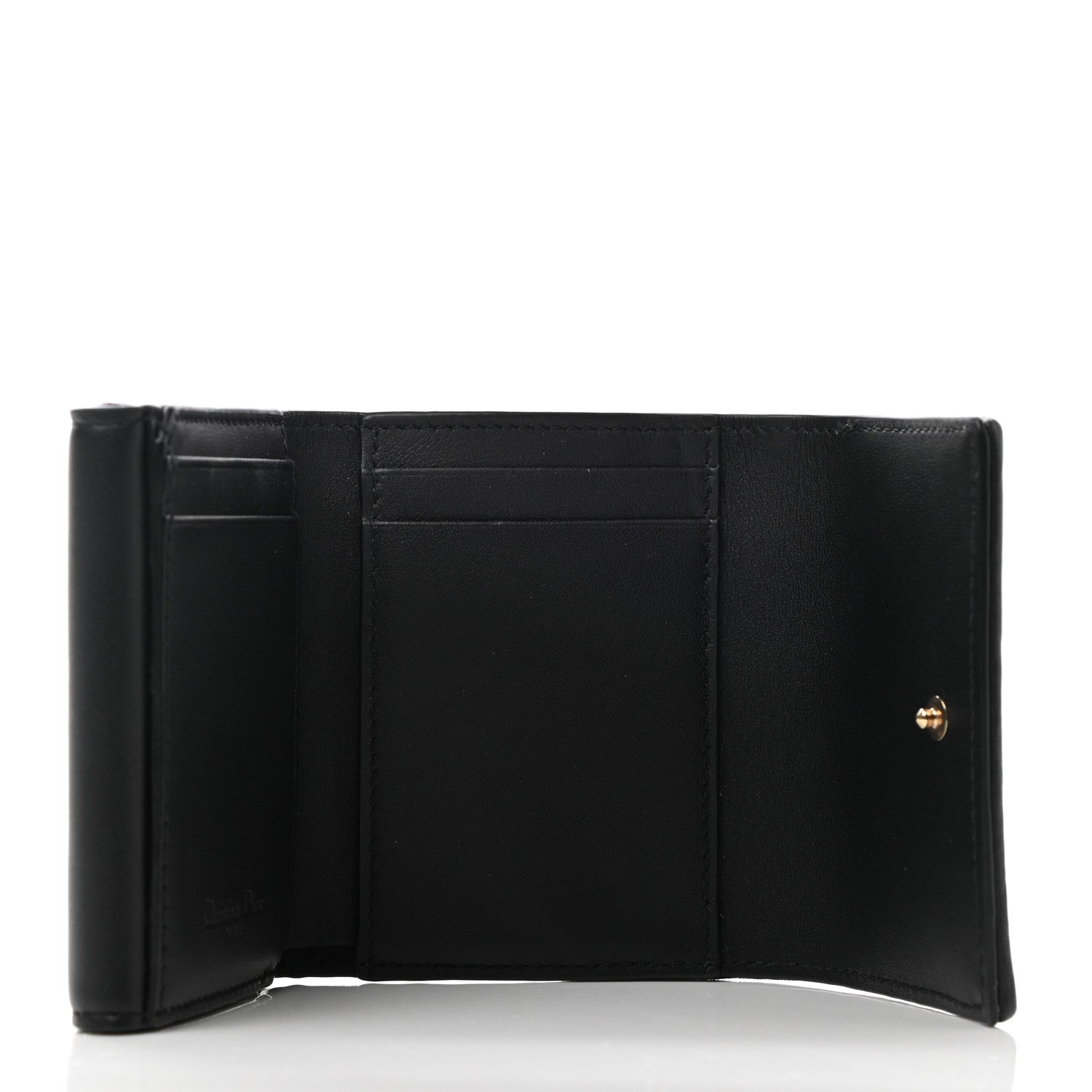 Christian Dior Lambskin Cannage Lady Dior Lotus Wallet Black 6 of 8
