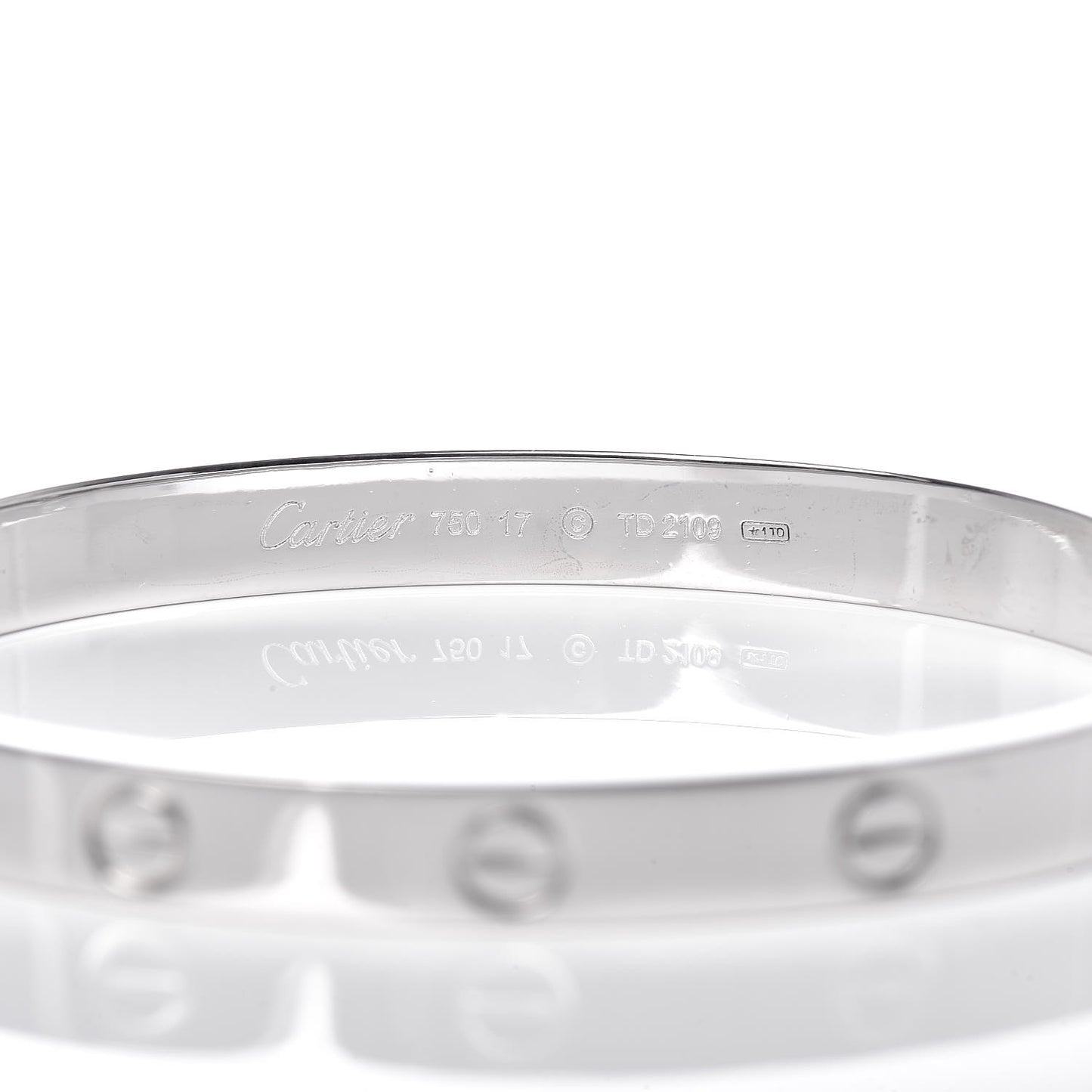 18K White Gold LOVE Bracelet 17
