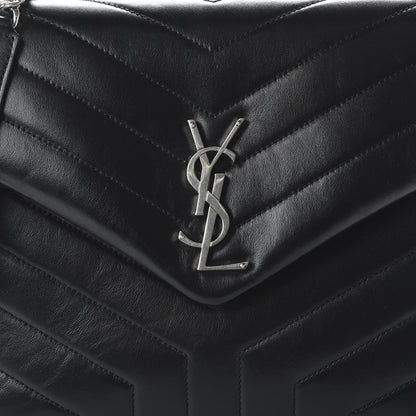 Saint Laurent Calfskin Y Quilted Monogram Medium Loulou Chain Satchel Black 9 of 10