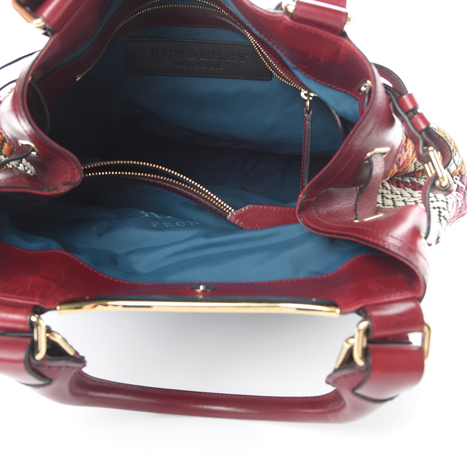 Burberry Prorsum Calfskin Raffia Check Tote 5 of 20