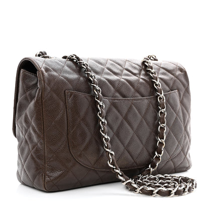 Chanel Caviar Quilted Jumbo Single Flap Dark Brown 3 of 10