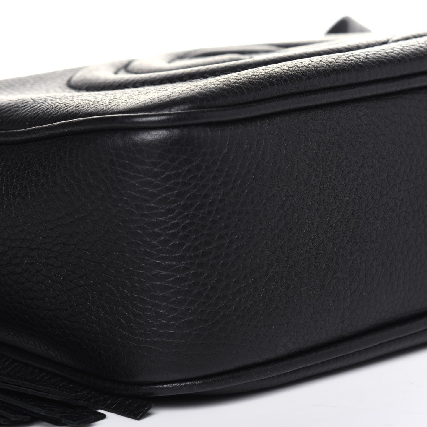 Pebbled Calfskin Small Soho Disco Bag Black