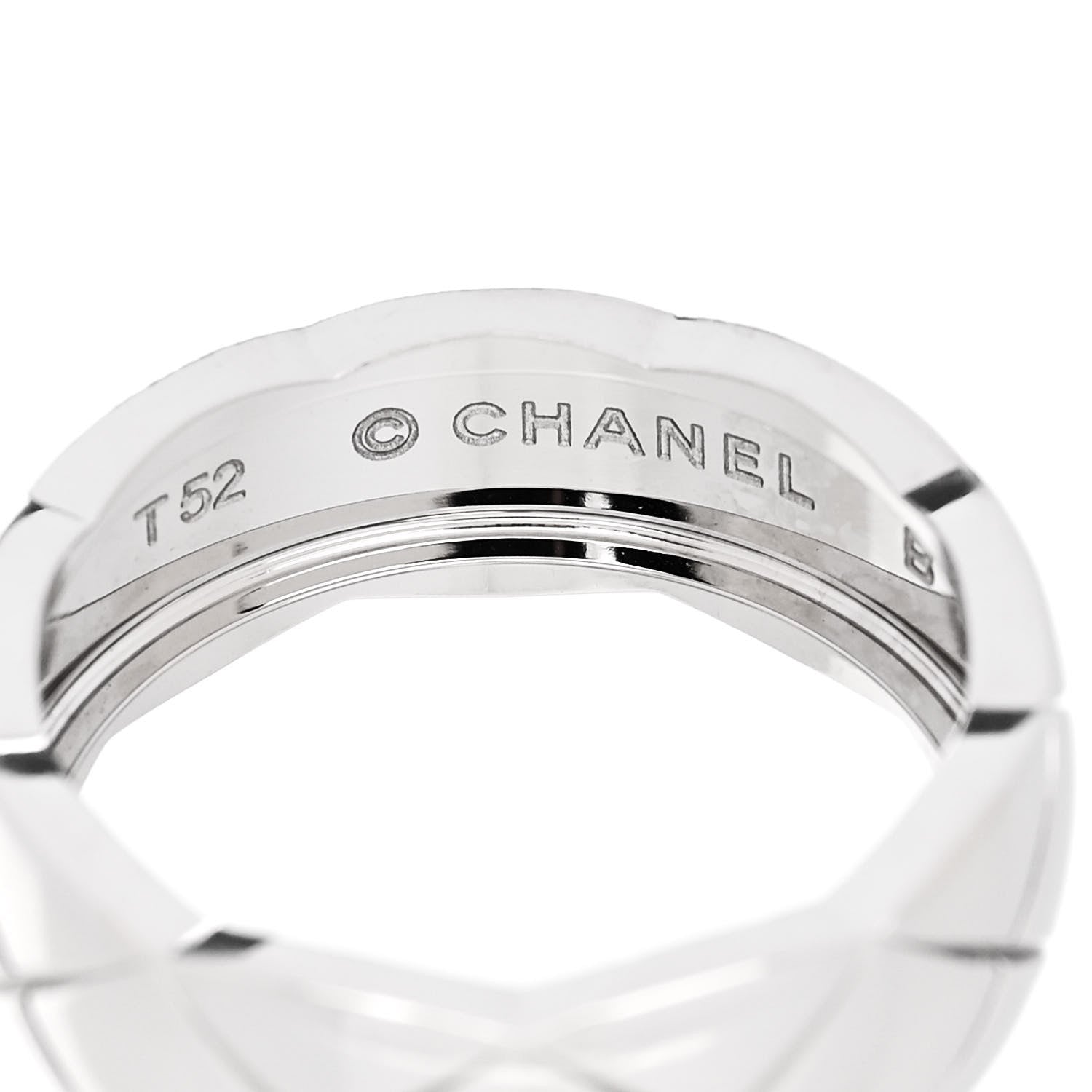Chanel 18K White Gold Small Coco Crush Ring 52 6 4 of 6