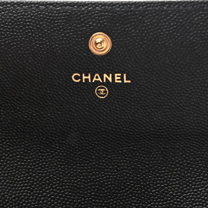 Chanel Caviar Quilted Large Boy Gusset Flap Wallet Black 7 of 8