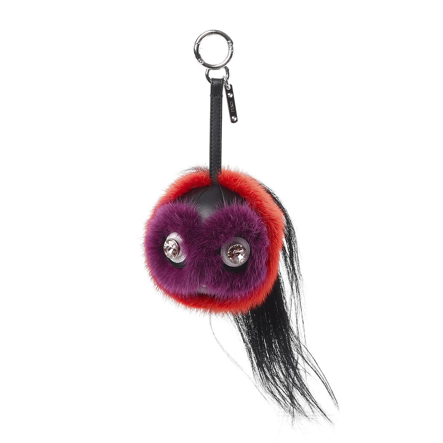 Mink Goat Fur QuTweet Funkyfur Bag Bug Charm Red