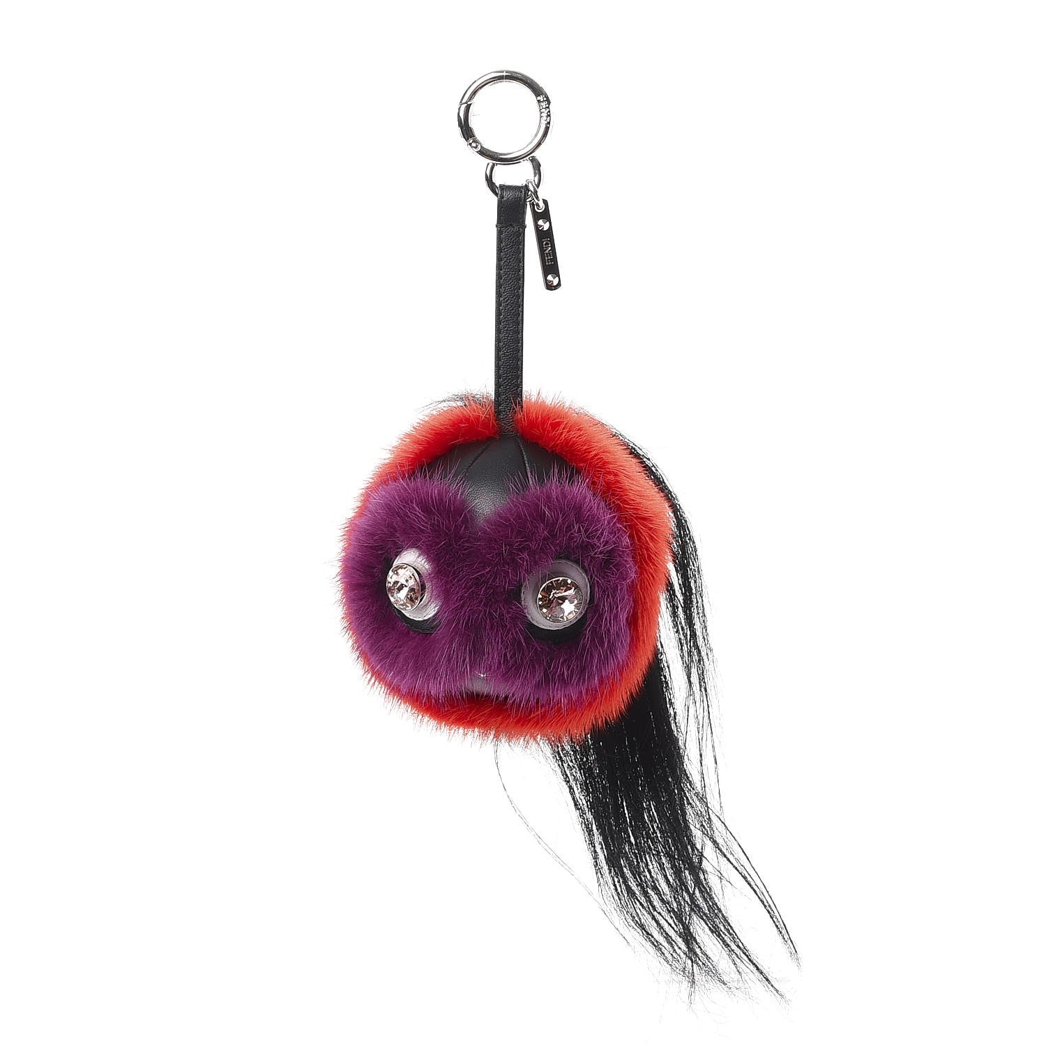 Fendi Mink Goat Fur QuTweet Funkyfur Bag Bug Charm Red 1 of 6