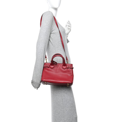 Burberry Grainy Calfskin House Check Small Banner Tote Red 2 of 9