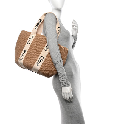 Chloe Raffia Large Woody Basket Bag White 2 of 11