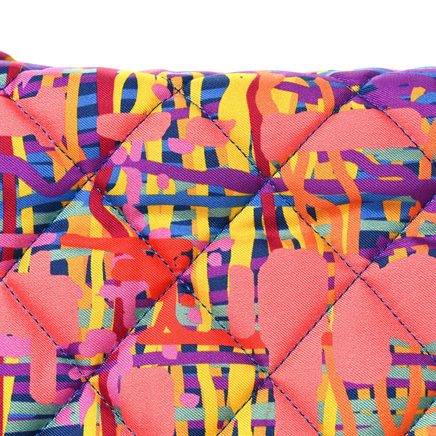 Foulard Fabric Quilted Printed Flap Pink