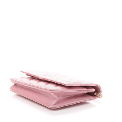 Chanel Iridescent Caviar Quilted Wallet on Chain WOC Pink 8 of 13