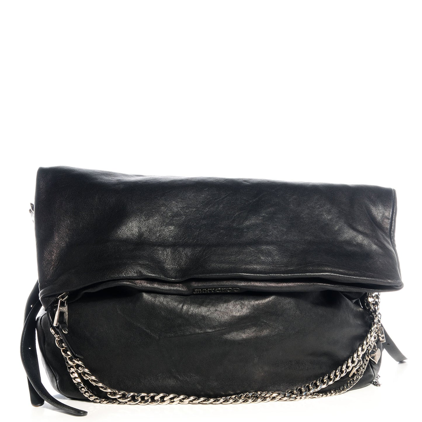 Biker Leather Large Crossbody Black