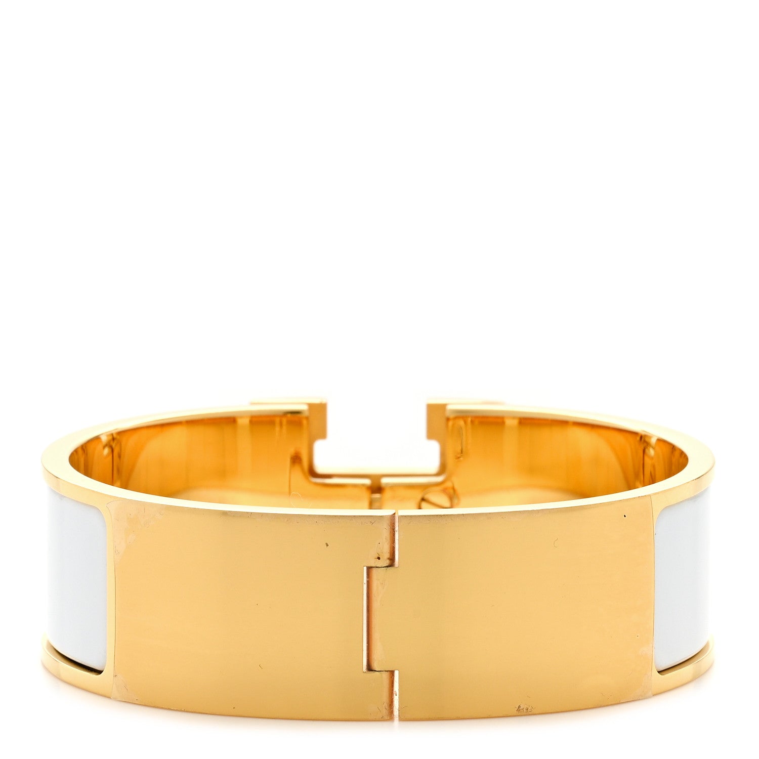 Hermes Enamel Wide Clic Clac H Bracelet GM White 3 of 7