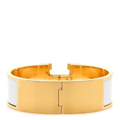 Hermes Enamel Wide Clic Clac H Bracelet GM White 3 of 7