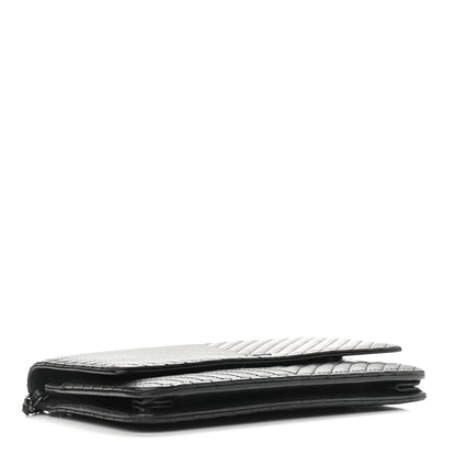 Chanel Lambskin Chevron Quilted Wallet On Chain WOC So Black 3 of 12