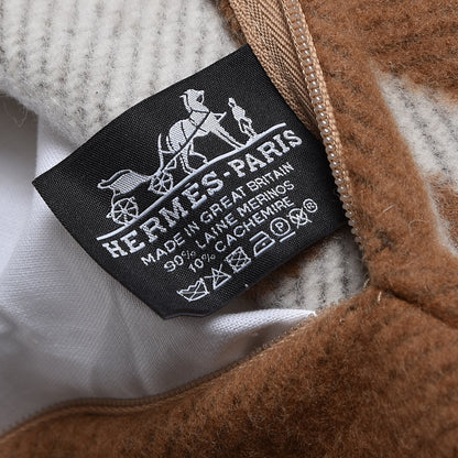 Hermes Wool Cashmere Avalon Pillow PM Ecru Camel 5 of 6