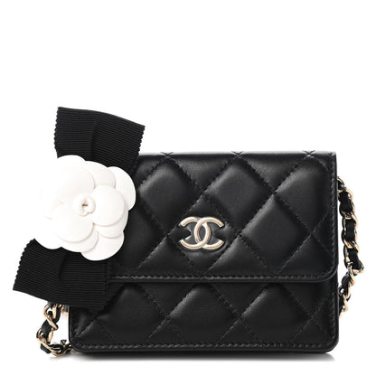 Chanel Lambskin Quilted My Chanel Lady Card Holder On Chain Black 1 of 16