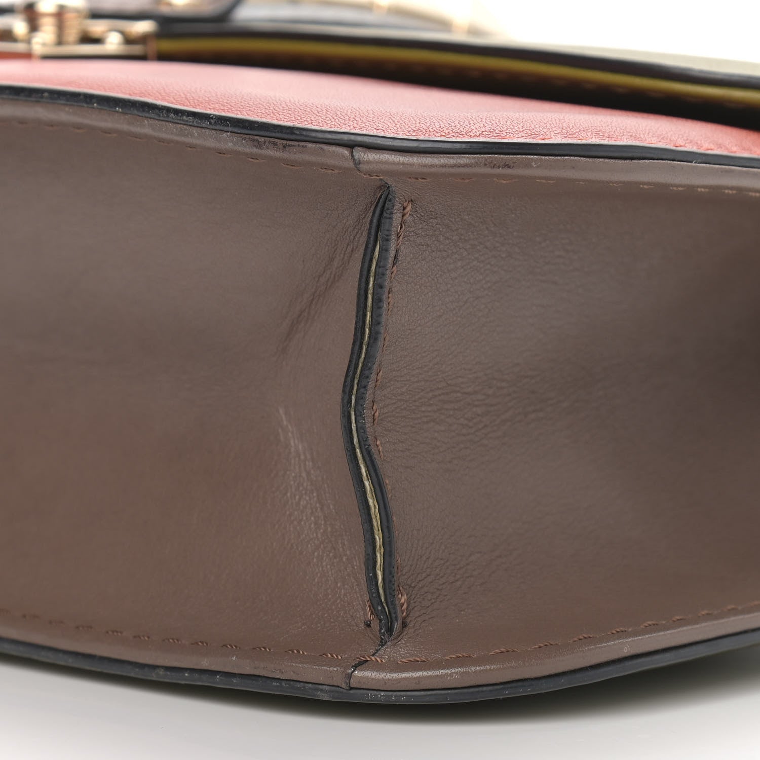 Valentino Garavani Vitello Tri-Color Medium Glam Lock Rockstud Flap Green Orange Brown 6 of 10