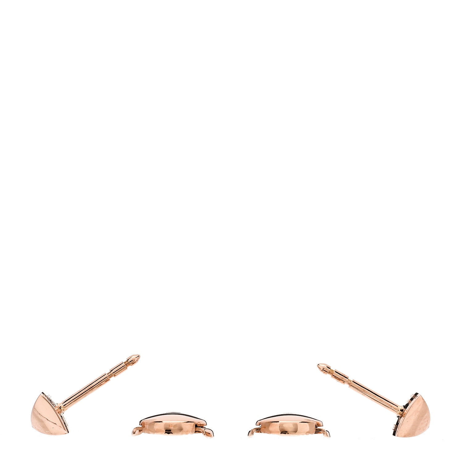 Hermes 18K Rose Gold Clou d'H Stud Earrings 3 of 5