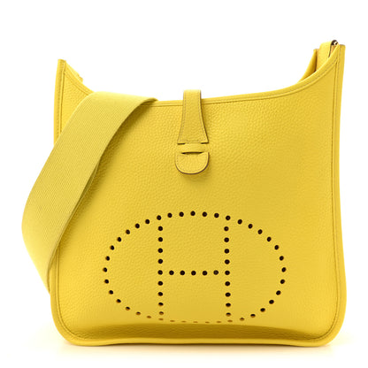 Hermes Taurillon Clemence Evelyne III PM Lime 1 of 12