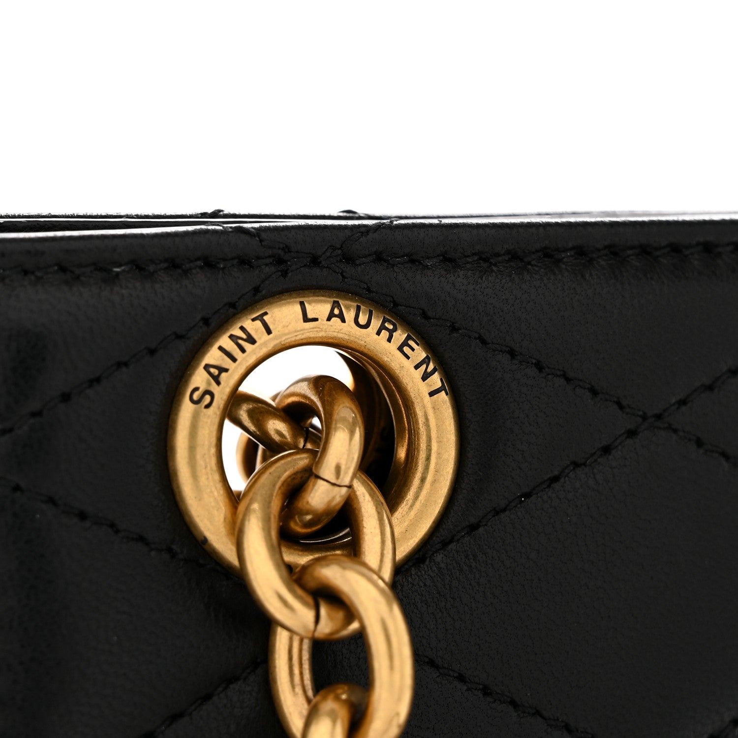 Saint Laurent Lambskin Quilted Le Maillon Square Crossbody Bag Black 13 of 14
