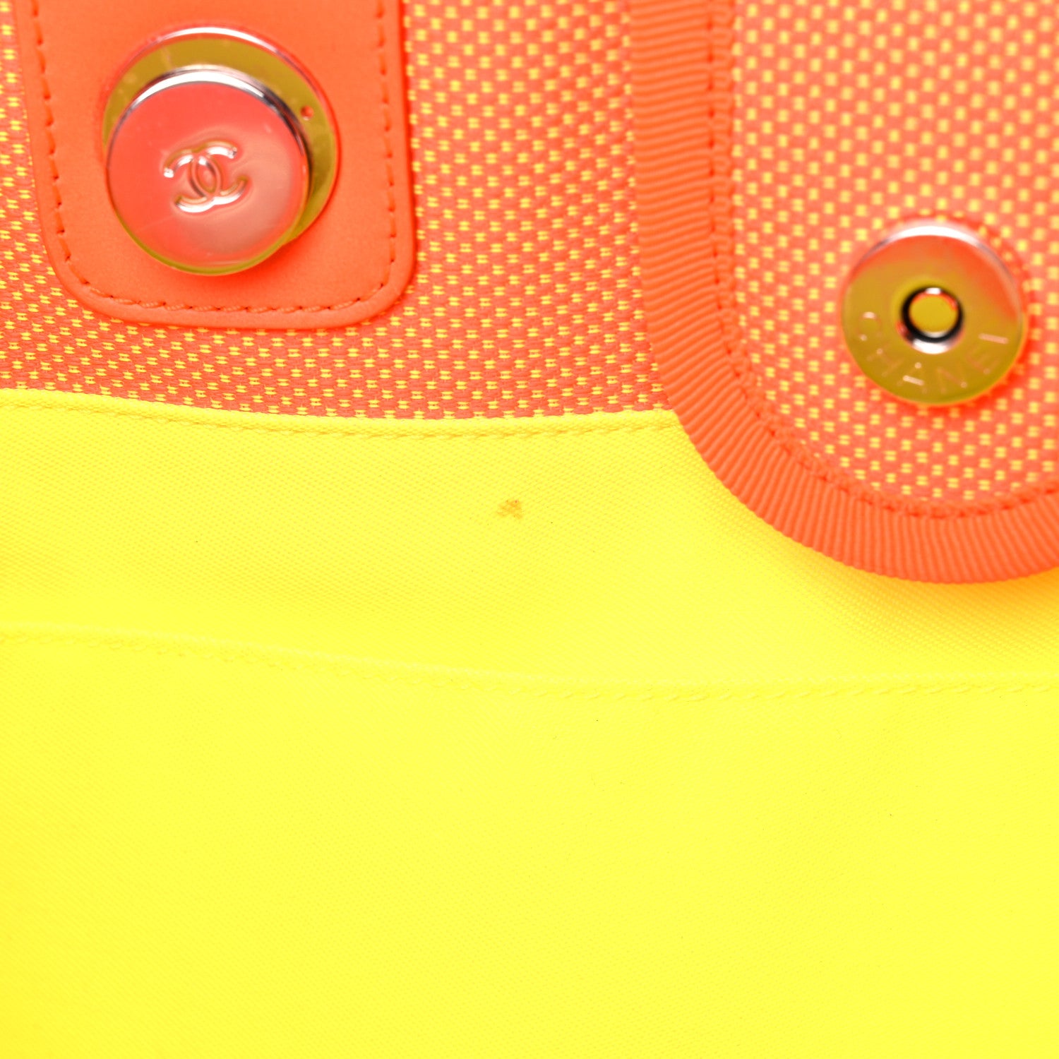 Chanel Mixed Fibers Calfskin Small Deauville Tote Orange Yellow 9 of 15