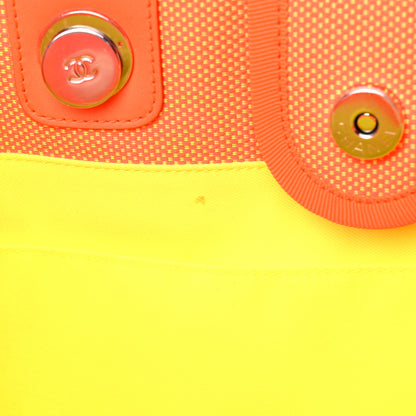 Chanel Mixed Fibers Calfskin Small Deauville Tote Orange Yellow 9 of 15