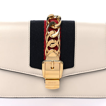 Gucci Calfskin Super Mini Sylvie Chain Shoulder Bag White 12 of 13