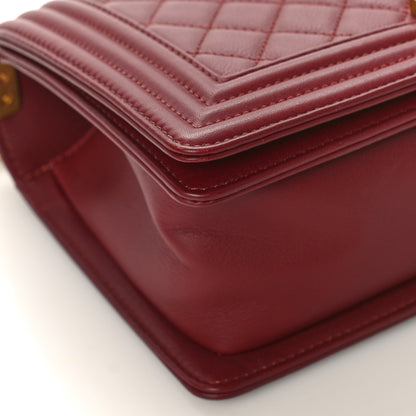 Chanel Lambskin Quilted Medium Boy Flap Dark Red 8 of 9