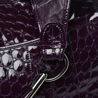 Christian Dior Patent Crocodile Embossed 61 Tote Purple 11 of 13