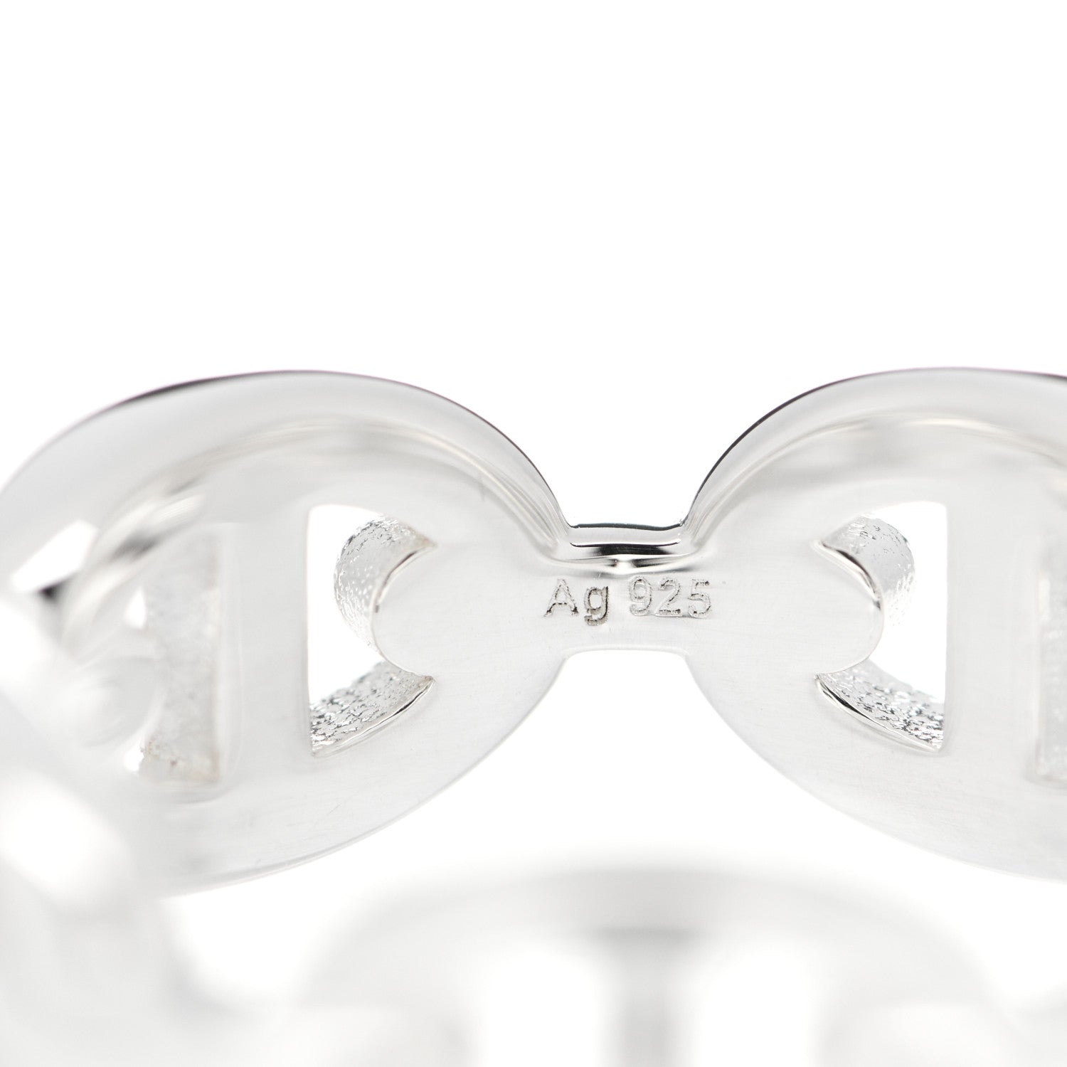 Hermes Sterling Silver PM Chaine d'Ancre Enchainee Band Ring 51 5.75 8 of 9